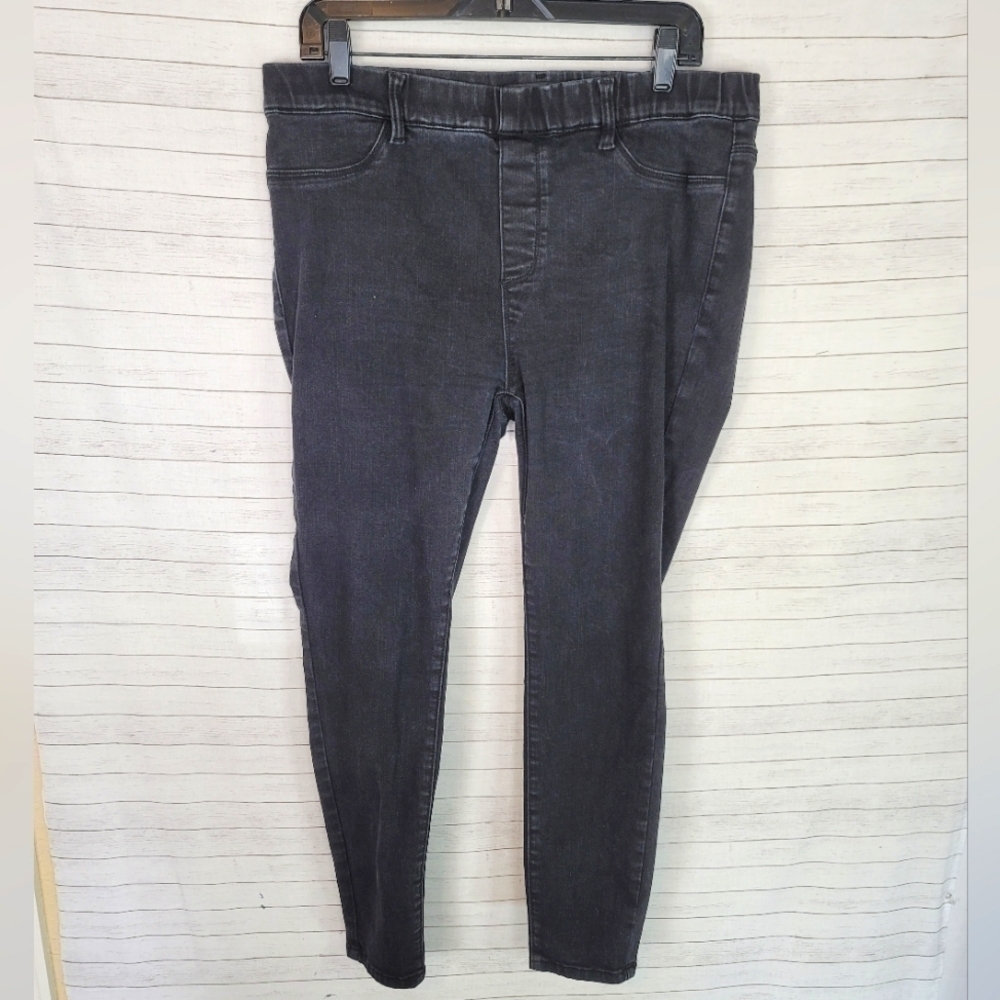JUDY BLUE SKINNY FIT PULL ON JEANS IN BLACK, SZ 13/31